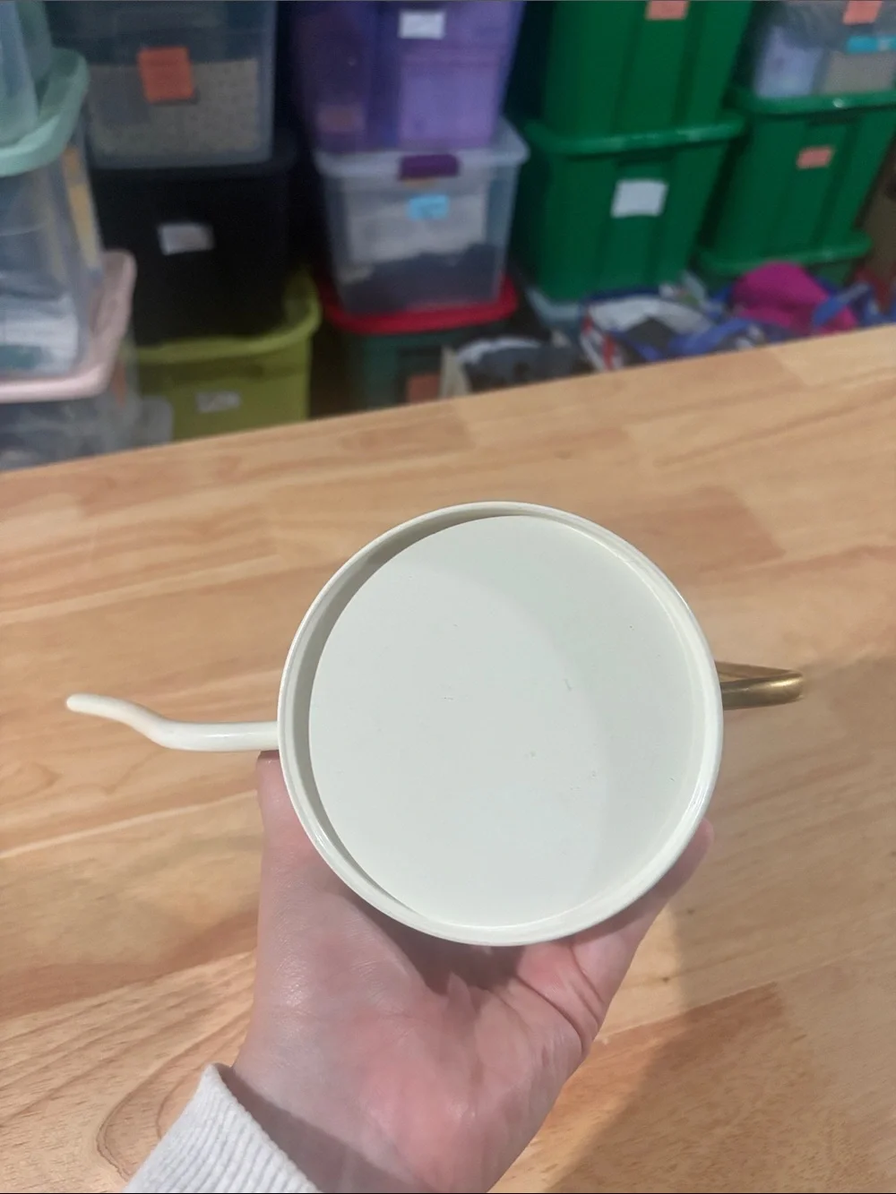 IKEA Ivory and Gold Watering Can